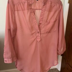 Maurices Coral Ruffled 3/4 Sleeve Blouse